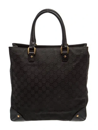 Pre-owned Gucci Gg Canvas Gg Canvas Tote In Black