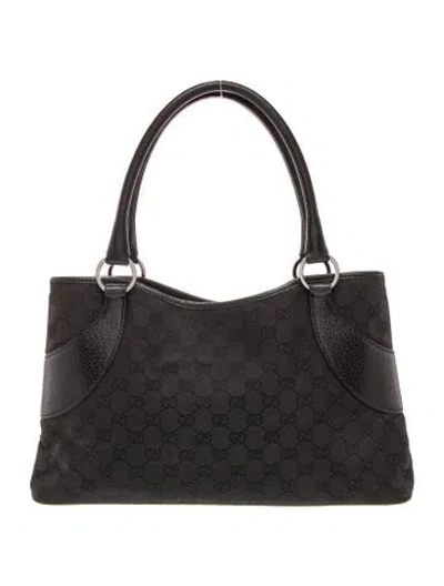 Pre-owned Gucci Gg Canvas Gg Canvas Tote In Black