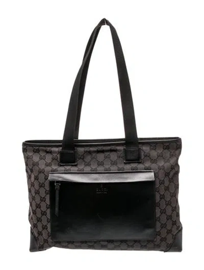 Pre-owned Gucci Gg Canvas Gg Monogram Canvas Black Tote Bag