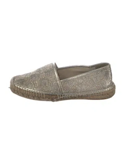 Pre-owned Gucci Gg Canvas Glitter Accents Espadrille Sneakers