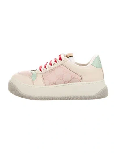 Pre-owned Gucci Gg Canvas Glitter Accents Sneakers In Neutral