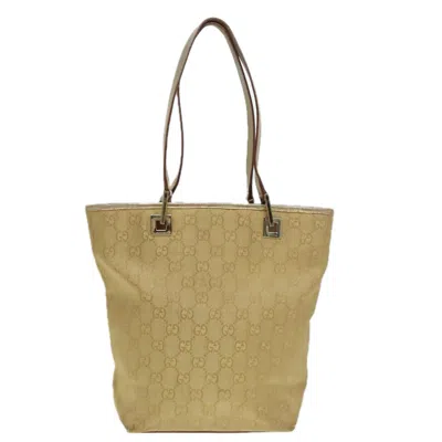 Pre-owned Gucci Gg Canvas Gold Canvas Tote Bag ()