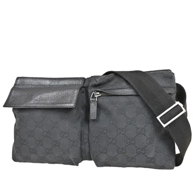 Gucci Gg Canvas Grey Canvas Clutch Bag () In Black