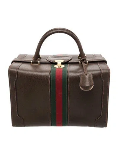 Pre-owned Gucci Gg Canvas Handle Bag In Brown