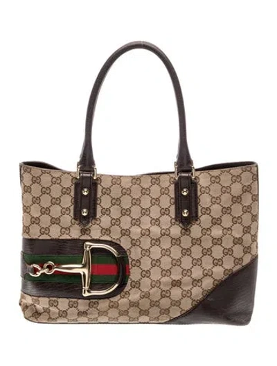 Pre-owned Gucci Gg Canvas Hasler In Neutral