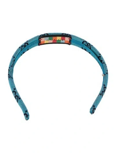 Pre-owned Gucci Gg Canvas Headband In Blue