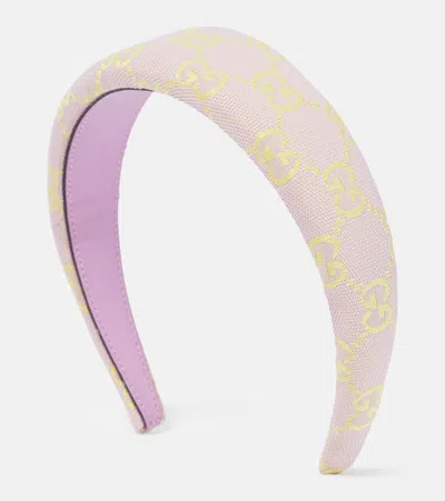 Gucci Gg Canvas Headband In Pink