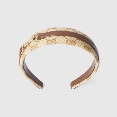 Gucci Kids' Gg Canvas Headband In Brown