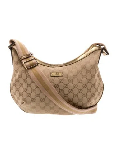 Pre-owned Gucci Gg Canvas Hobo In Neutral