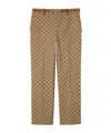 Gucci Tailored Pants With Distinctive Logo Pattern In Brown
