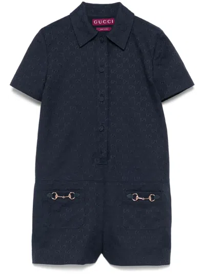 GUCCI GG-CANVAS HORSEBIT PLAYSUIT