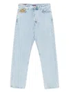 Gucci Washed Denim Pant With Gg Insert