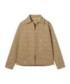 Gucci Beige Shirt With Spread Collar And Two Front Welt Pockets In Gg Canvas Man In Brown