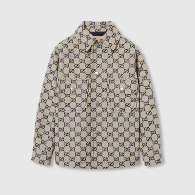 Gucci Kids' Gg Canvas Jacket In Gray