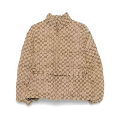 Gucci Gg Canvas Jacket In Neutral