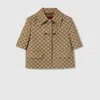 Gucci Gg Canvas Jacket With Horsebit In Brown