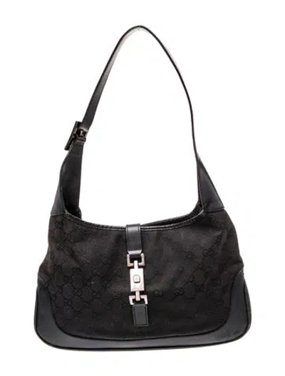 Pre-owned Gucci Gg Canvas Jackie Small Vintage In Black