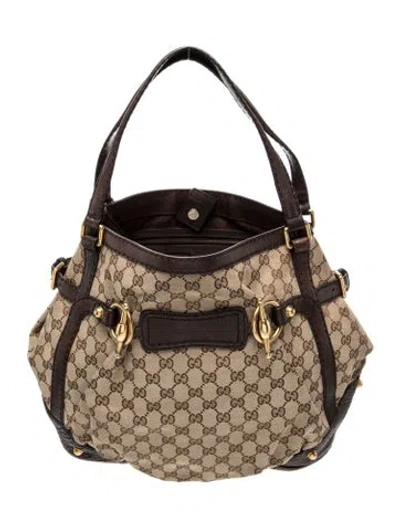 Pre-owned Gucci Gg Canvas Jockey In Neutrals