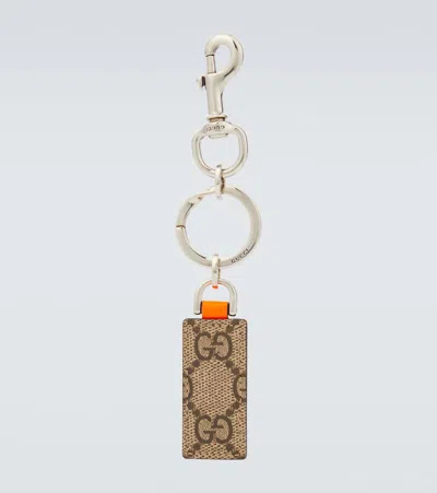 Gucci Gg Canvas Keychain In Brown