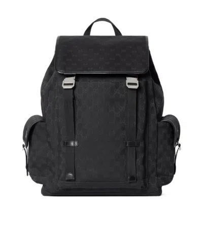 Gucci Gg Canvas Large Backpack In Black