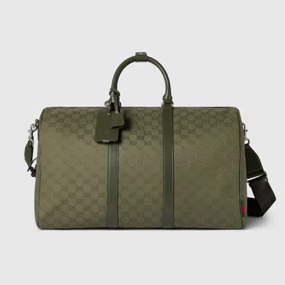 Gucci Gg Canvas Large Duffle Bag In Green