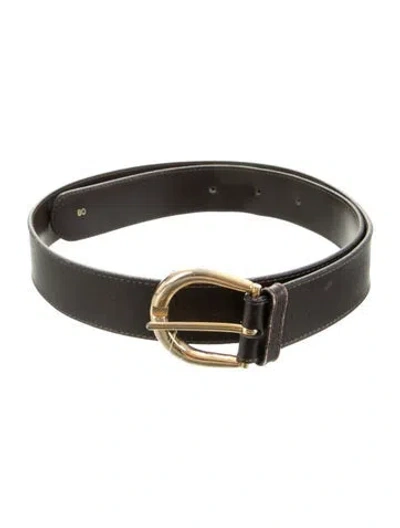 Pre-owned Gucci Gg Canvas Leather Belt In Brown