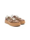 Gucci Gg-canvas Leather Sneakers In 褐色