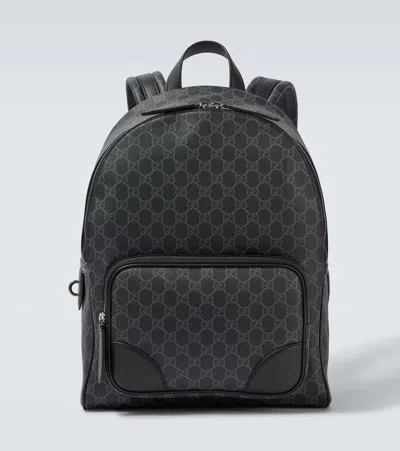 Gucci Gg Canvas Leather-trimmed Backpack
