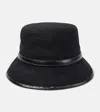 Gucci Gg Canvas Leather-trimmed Bucket Hat In Black