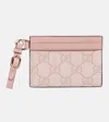 Gucci Gg Canvas Leather Trimmed Cardholder In Pow.p.dk.pow.p/dk P.