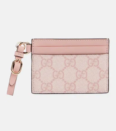 Gucci Gg Canvas Leather Trimmed Cardholder In Pow.p.dk.pow.p/dk P.