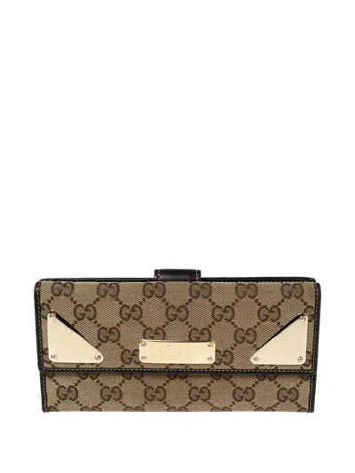 Pre-owned Gucci Gg-canvas Leather Wallet