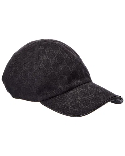 GUCCI GUCCI GG CANVAS LEATHER-TRIM BASEBALL CAP
