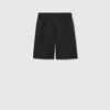 Gucci Gg Canvas Linen Blend Shorts In Black
