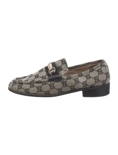 Pre-owned Gucci Gg Canvas Loafers In Black
