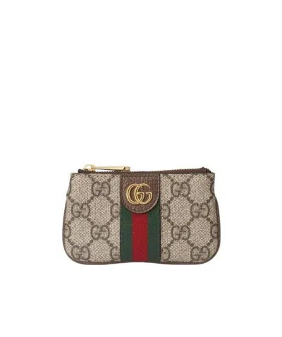 Gucci Gg-canvas Logo-plaque Purse In Brown