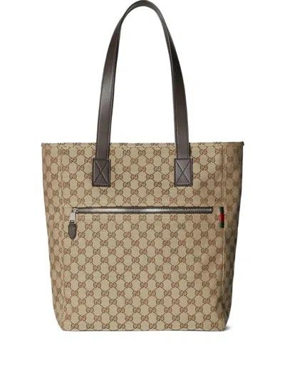 Gucci Gg Canvas Medium Tote Bag In Brown