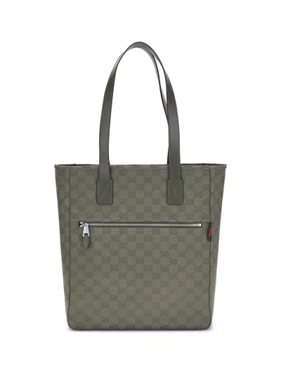 Gucci Gg Canvas Medium Tote Bag In Green