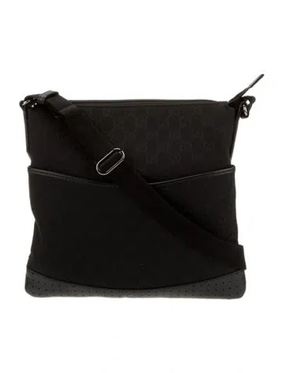 Pre-owned Gucci Gg Canvas Messenger Bag In Black