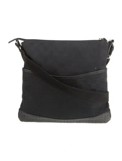 Pre-owned Gucci Gg Canvas Messenger Bag In Black