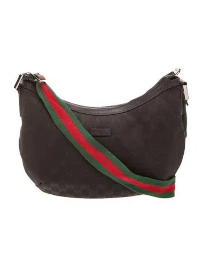 Pre-owned Gucci Gg Canvas Messenger Bag In Black