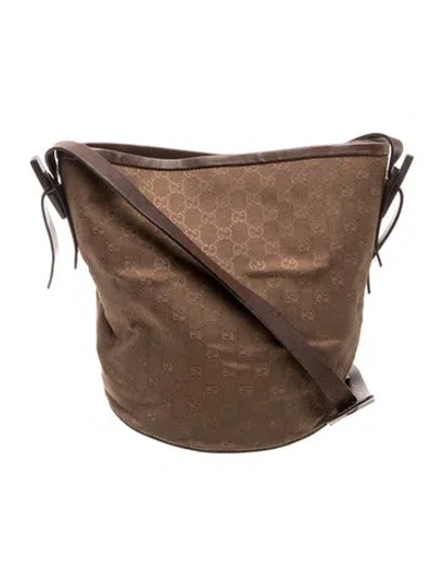 Pre-owned Gucci Gg Canvas Messenger Bag In Brown