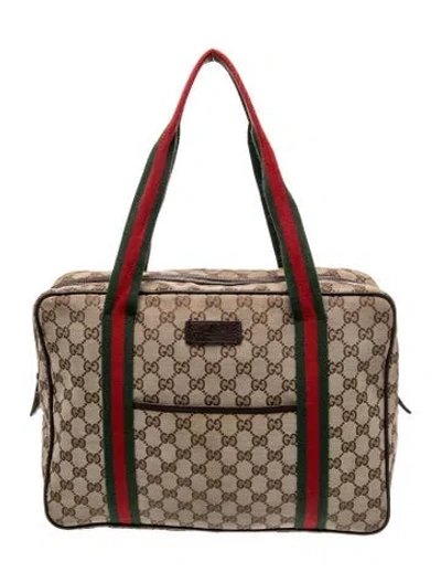 Pre-owned Gucci Gg Canvas Messenger Bag In Neutral