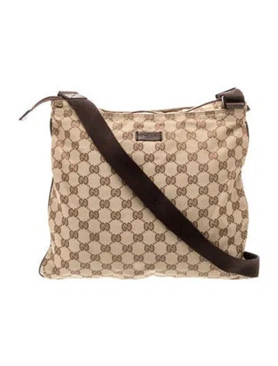 Pre-owned Gucci Gg Canvas Messenger Bag In Neutral