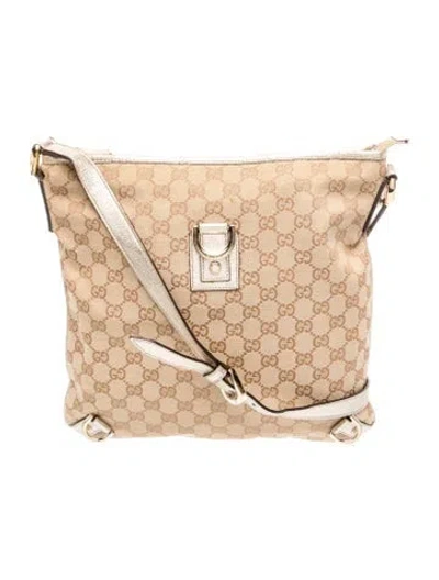 Pre-owned Gucci Gg Canvas Messenger Bag In Neutral