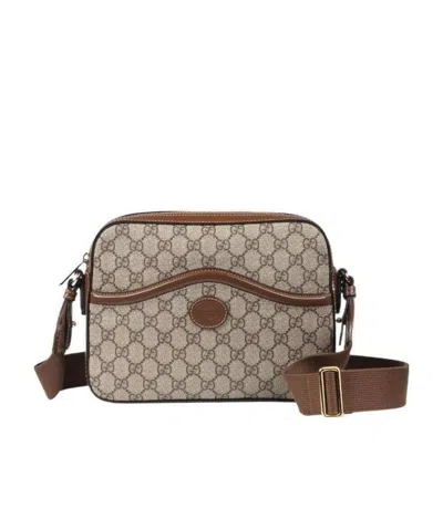 Gucci Gg-canvas Messenger Bag In Nude