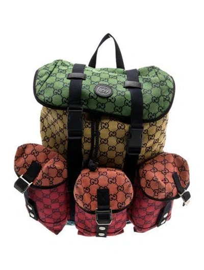 Pre-owned Gucci Gg Canvas Multicolor Gg Canvas Backpack