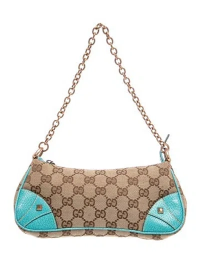 Pre-owned Gucci Gg Canvas Nailhead In Brown