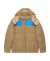 Gucci Geometric Patterned Padded Jacket In Nude