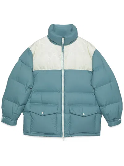 Gucci Gg Canvas Padded Jacket In Blue